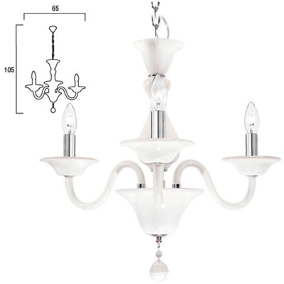 I-SOFFIO / 3 - Lampadario bianco dalla linea essenziale ma elegante 40 watt E14