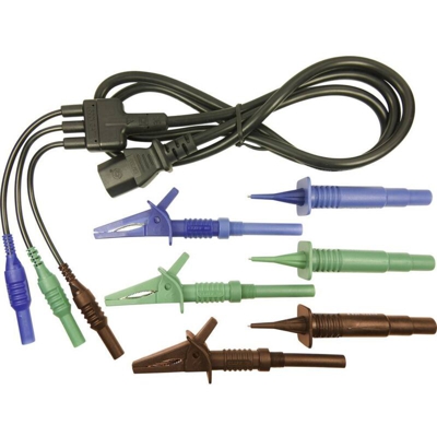 Cliff CIH29925 KIT puntali di sicurezza [Spina 4 mm - Presa IEC C13] 1.50 m Blu, Verde, Marrone