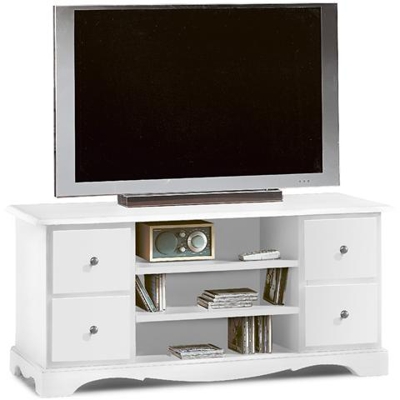 Porta Tv In Legno Colore Bianco Opaco