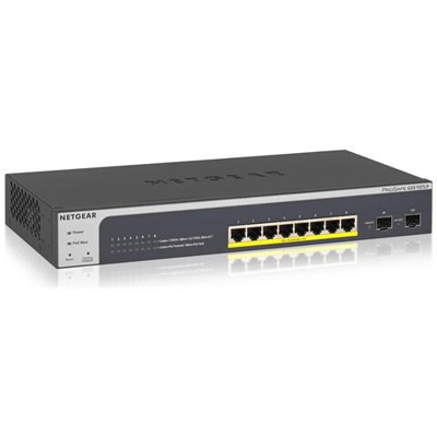 Switch con 8 Porte Gigabit Ethernet (10/100/1000) PoE+ / 2x SFP Colore Grigio