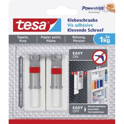 Tesa® Vite adesiva regolabile Bianco tesa Contenuto: 2 pz.