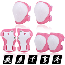 Bambini ginocchiere set 6 in 1 Attrezzatura di protezione Kit ginocchio Rilievi di gomito con polso Guardie bambini di sicurezza di protezione dei características