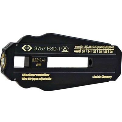 C.K. T3757ESD 1 Utensile spelafili ESD Adatto per Fili in PVC, Fili in PTFE 0.12 fino a 0.4 mm
