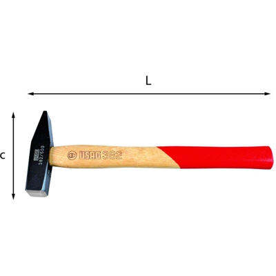 Usag 382 Martello Tedesca con Manico in Legno 200