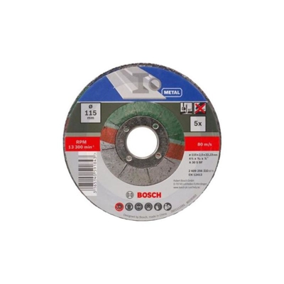 Bosch set 5 mole da Taglio Centro Depresso a 30 s bf per Smerigliatrice Angolare d. 115 x 2,5 mm x 22,23 mm Taglio Metalli Ferrosi