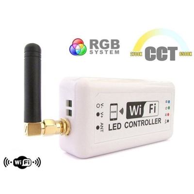 WiFi Mini Centralina Led CCT Dimmer RGB Controller Domotica Con Iphone iOS Smartphone Android 12V 24V 3X4A - LEDLUX