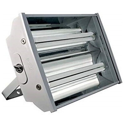 Beghelli proiettore acciaio basso consumo neon 2x36 watt interno illuminazione