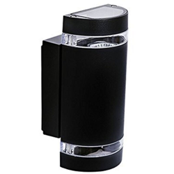 lampada da parete giardino 2 luci 220-240 volt CE GU10 IP44 interno nero tondo kan 22441 - KANLUX características