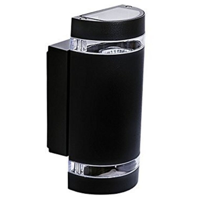 lampada da parete giardino 2 luci 220-240 volt CE GU10 IP44 interno nero tondo kan 22441 - KANLUX