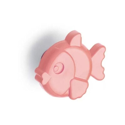 Pomolo rosa a forma di pesce in goffrato fine 44x41x23mm - 427P Animalier - POLIDEAS