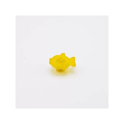 Pomolo giallo a forma di pesce 44x41x23mm - 427P Animalier - POLIDEAS