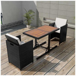 7 Pz Set Mobili Da Giardino In Polyrattan Nero características