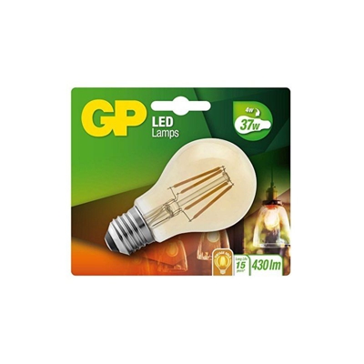 GP Lighting Lampadina Led Globo Oro E27 4W 40W Filamento - GP BATTERIES