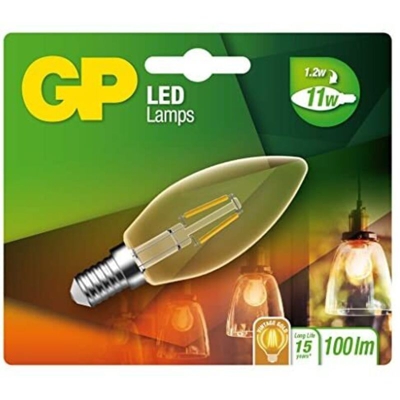 Gp Batteries - GP Lighting Lampadina Led Candela Oro E14 2W 11W a Filamento