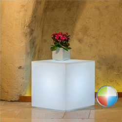Lampada Cubo In Resina Quadrato H40 Led Multicolor 40x40Cm - IDRALITE características