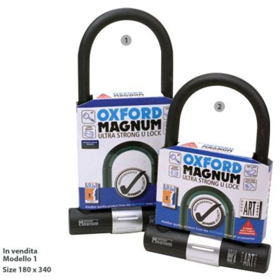 Lucchetto ad Arco Oxford Magnum Form U 180X340 Corpo in Acciaio Rinforzato Antifurto Per Moto Scooter Bici
