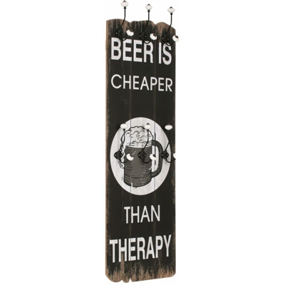 Appendiabiti da Parete con 6 Ganci BEER CHEAPER 120x40 cm - VIDAXL