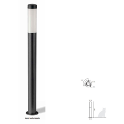 mareco 1049108n stelo nero palo giardino con basamento 66 cm fluo 11w g23 en oferta