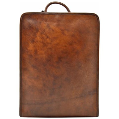 Zaino In Vera Pelle Con Spalline Imbottite Colore Marrone - Pelletteria Toscana Made In Italy - Zaino