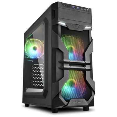 Case PC VG7-W Middle Tower ATX / Micro ATX / Mini-ITX 2 Porte USB 3.0 Colore Nero (Finestrato)