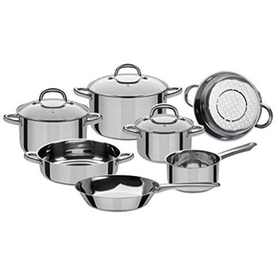 990 097 Montreal - Set Di 10 Pezzi, In Acciaio Inox, Argento, 24 Cm, 10 Unità