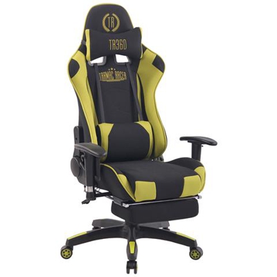 Poltrona Gaming Massaggiante Turbo XFM in Tessuto - Sedia Racing Ergonomica Riscaldabile con Massaggio + 2 Cuscini e Poggiapiedi Nero Verde