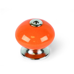 Pomolo, Porcellana, Arancione, Diametro 40 mm. Marchio REI en oferta