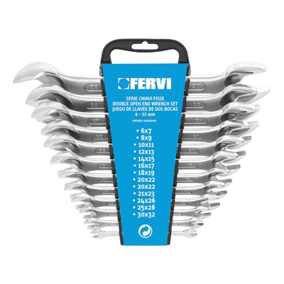 Set Kit 12 Pz Chiavi Metriche Fisse Fervi 0222