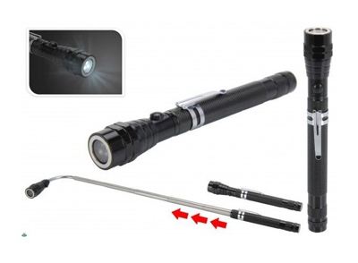 Torcia Elettrica LED Telescopica Allungabile 57cm batterie incluse - PERAGASHOP