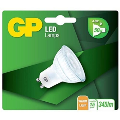 Gp Batteries - GP Lighting Lampadina Led Riflettore GU10 Vetro 4,8W 50W