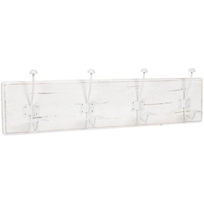Appendiabiti a parete, ganci appendiabiti attaccapanni da muro in legno e ferro, gancio per giacche cappotti L78xPR10xH21 cm - BISCOTTINI