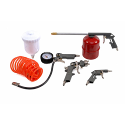 L-2000A11 Kit di attrezzi pneumatici in 5 pezzi, pistola di soffiaggio, pistola per aerografo, gonfiatore, buretta, tubo flessibile - Varan Motors precio