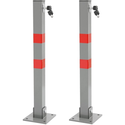 2x Barriera parcheggio serratura posto portatile con serratura rosso 65,5x5 cm