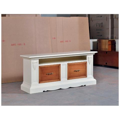 Base Mobile Porta Tv Credenza Bassa Legno Massello Bicolore Come Foto- Codluis 1021