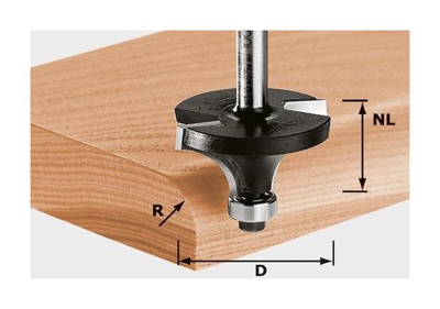 Festool Fresa a raggio HW gambo 8 mm HW S8 D16,7/R2 KL