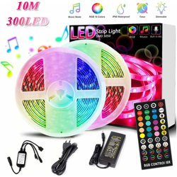 Striscia LED RGB, Led Strip 10M con 300 LED Strisce Led Adesive Telecomandata IP65 Impermeabile Retroilluminazione Led per TV per Feste, Casa, en oferta