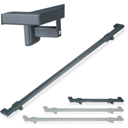 Corrimano Rettangolare per Scale, Passamano per Interni, 100 cm, con Staffa Supporto a Parete Antracite - RELAXDAYS precio
