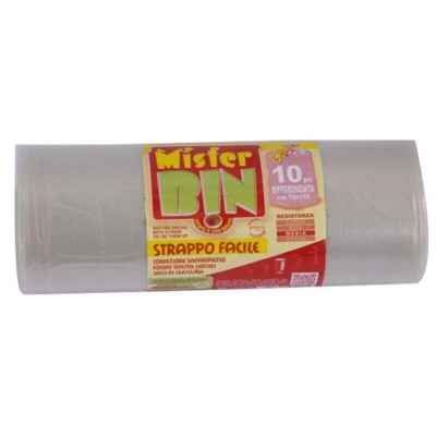 Mister Bin Sacco Immondizia Legacci Trasp 70X110 Pezzi 10