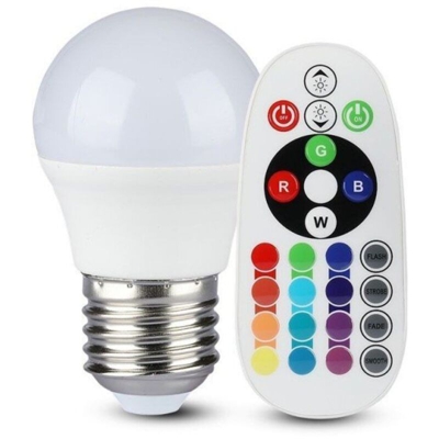 Lampadina LED E27 15W G45 con Telecomando RGB + 6400K - V-tac
