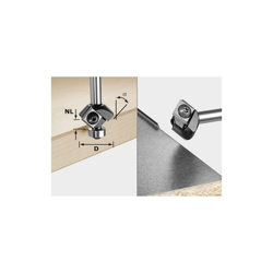 Festool Placchette reversibili per fresa a smussare S8 HW 45° D27 12x12 KL - 499807 características