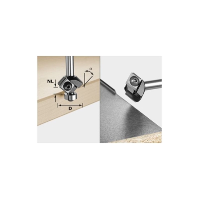 Festool Placchette reversibili per fresa a smussare S8 HW 45° D27 12x12 KL - 499807