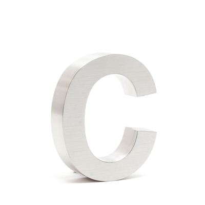 Civico in 3D lettera "c" acciaio inossidabile 15cm carattere Arial antiruggine - WILTEC