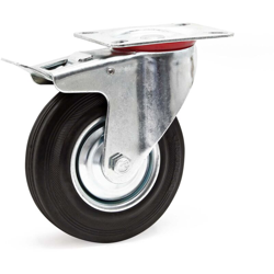 Ruota orientabile doppio freno gomma piena 125mm Rotella pivotante piroettante Capacità 100kg - WILTEC en oferta