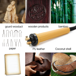 Legno Burner pirografia Pen masterizzazione macchina zucca mette l'attrezzo set con saldatura del filo superiore regolabile Temperatura - ASUPERMALL en oferta