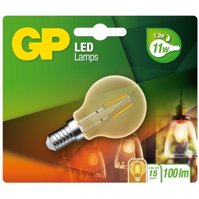 Gp Batteries - GP Lighting Lampadina Led Mini Globus Oro E14 2W 25W