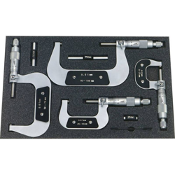 Kit micrometri 0 - 100 mm HELIOS PREISSER 0800 513 Lettura: 0.01 mm DIN 863-1 precio