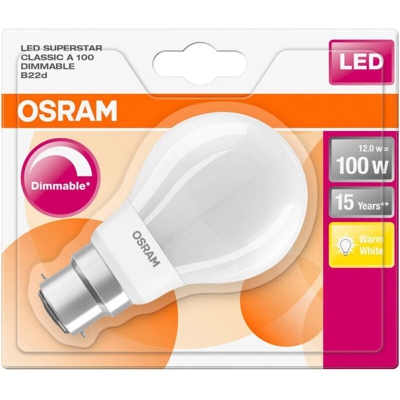 LED (monocolore) Classe energetica: A++ (A++ - E) OSRAM LED Retrofit CLASSIC A DIM 100 12 W/2700K B22d 4058075289062 B