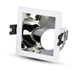 Portafaretto LED da Incasso GU10 Quadrato Colore Bianco con Supporto Inclinato Cromato - V-tac precio