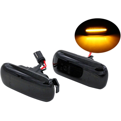 Kit Freccia Laterale a Led Side Marker Lente Nero Fume Luce Arancione Per Audi A3 S3 8P A4 S4 RS4 B6 B7 B8 A6 S6 RS6 C5 C7 OEM 8N0949127A - CARALL