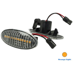 Kit Freccia Laterale a Led Side Marker Lente Trasparente Luce Arancione Per Nissan Qashqai Micra X-Trail Cube Evalia Leaf Note NP300 NV200 Renault en oferta